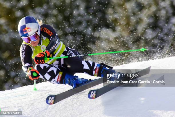 Alice Robinson of New Zealand in action during the Audi FIS Alpine Ski World Cup Finals - Women's Giant Slalom on March 19, 2023 in Soldeu near...