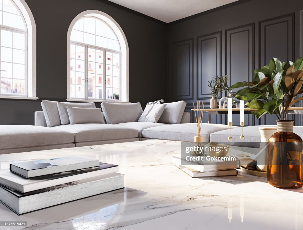 Classical style luxury living room interior.