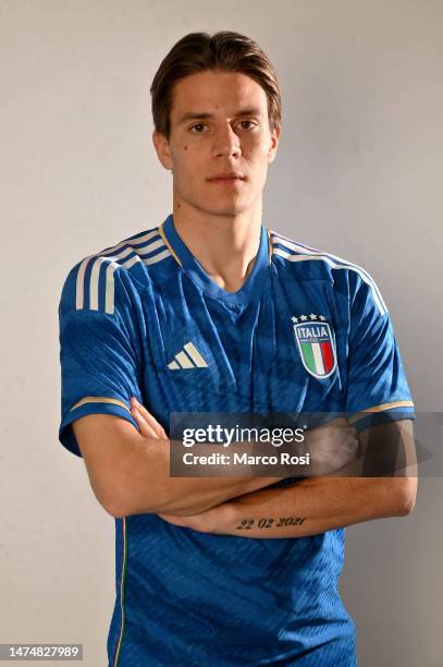 Fabio Fagioli of Italy U21 poses during the Italy U21 portrait session on March 20, 2023 in Rome, Italy.