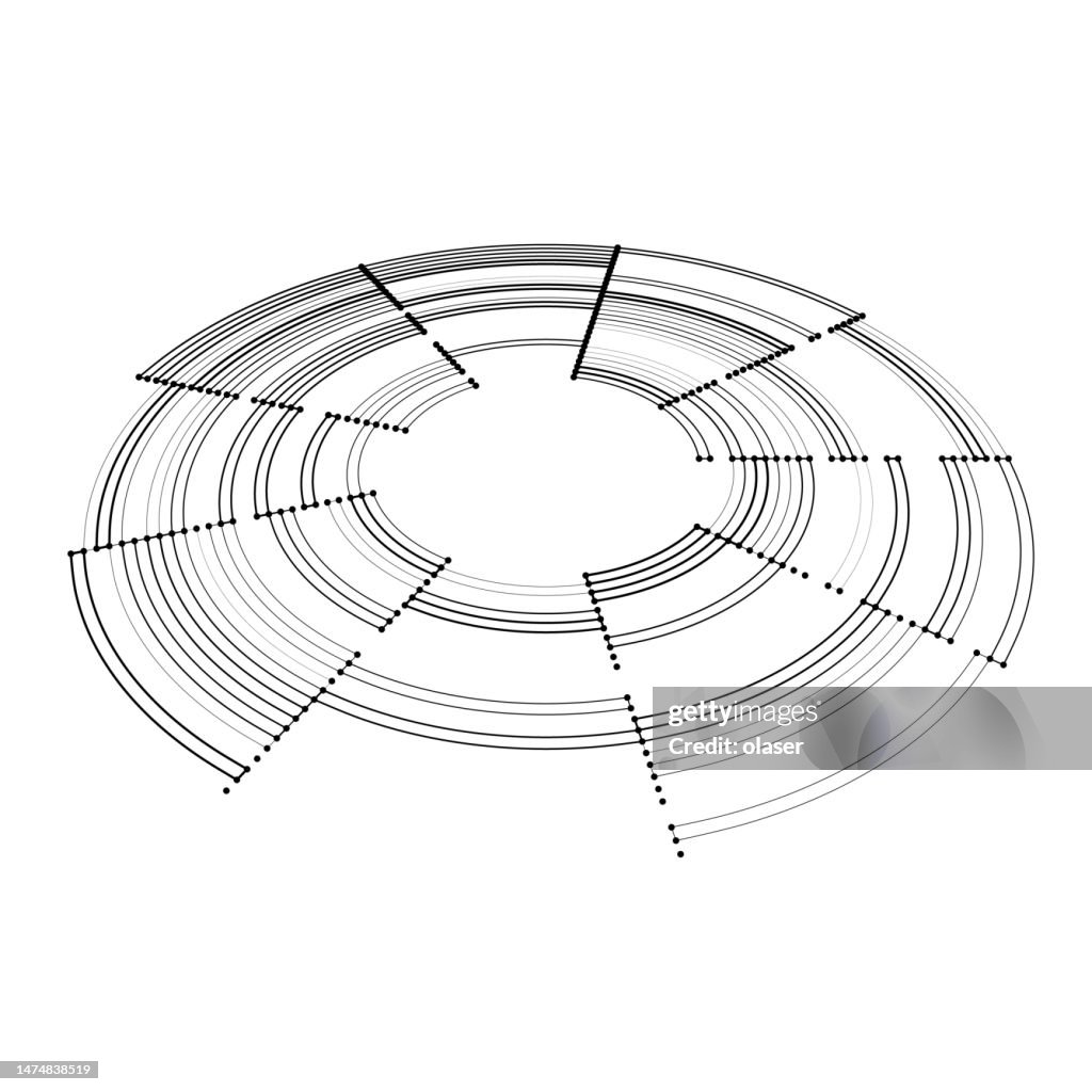 Circular Mesh Patterns 3d Perspective Circular Mesh With Dots In Connections High-Res Vector ...