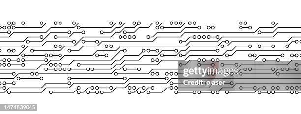 bildbanksillustrationer, clip art samt tecknat material och ikoner med banner of electronics pattern - kretskort