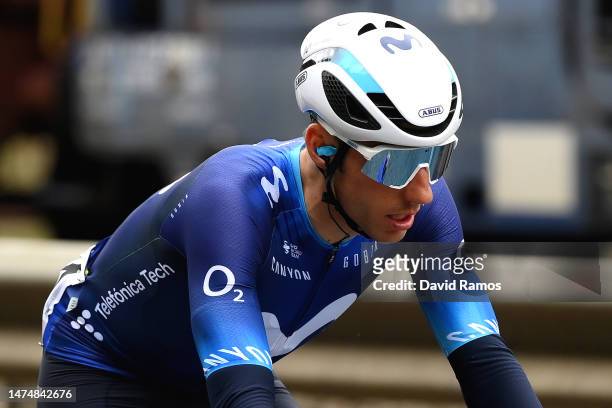 Carlos Verona of Spain and Movistar Team competes during the 102nd Volta Ciclista a Catalunya 2023, Stage 1 a 164.6km stage from Sant Feliu de...