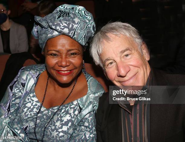 Tonya Pinkins and Stephen Schwartz pose at the opening night of "Bob Fosse's "Dancin'" on Broadway at The Music Box Theatre on March 19, 2023 in New...