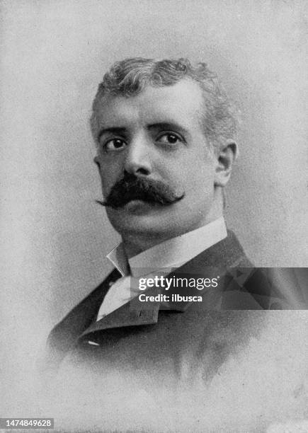 ilustraciones, imágenes clip art, dibujos animados e iconos de stock de retrato de celebridades del siglo 19: nelson wheatcroft - siglo xix