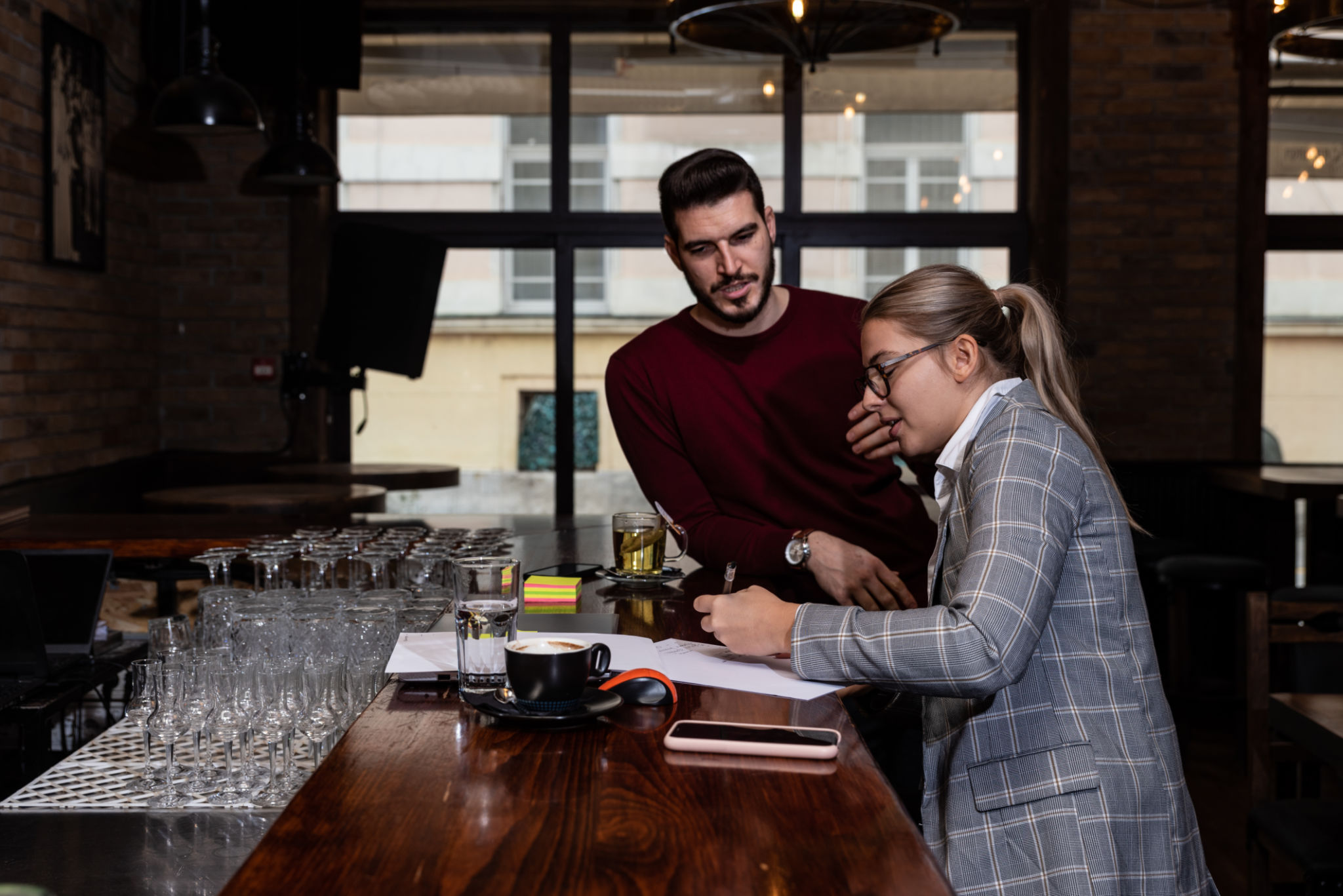 business owner inspecting