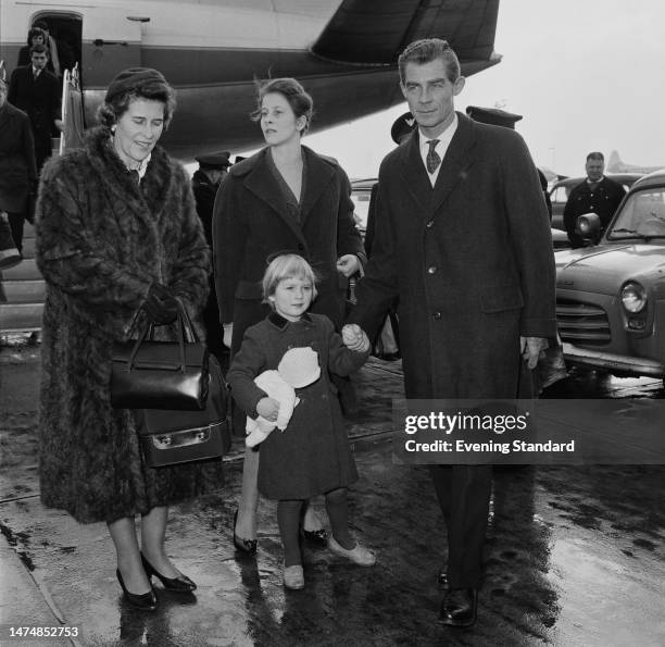 Prince George William of Hanover with wife, left, Princess Sophie of Greece and Denmark , Princess Clarissa of Hesse and daughter Princess Friederike...