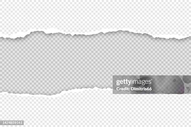 torn paper frame on transparent background - torn paper stock illustrations