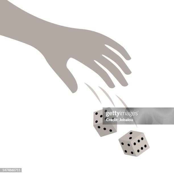 human hand throwing dice gambler concept - throwing dice stock illustrations