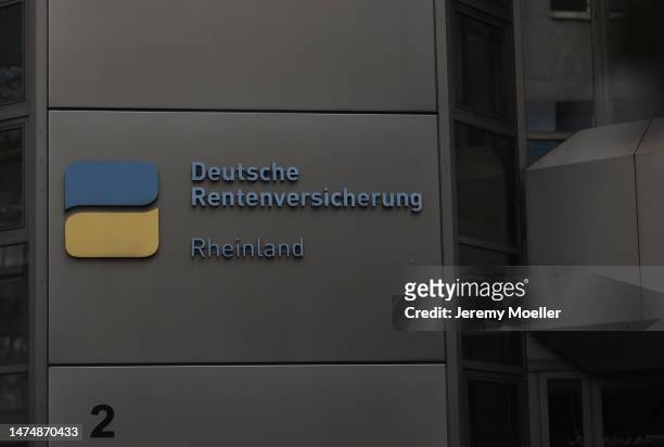 The exterior of the Deutsche Rentenversicherung Rheinland photographed on March 19, 2023 in Dusseldorf.