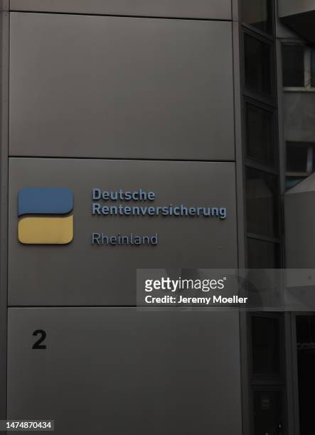The exterior of the Deutsche Rentenversicherung Rheinland photographed on March 19, 2023 in Dusseldorf.