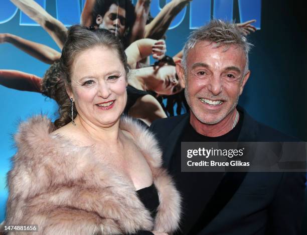 Nicole Fosse and Director/Choreographer Wayne Cilento pose at the opening night of "Bob Fosse's "Dancin'" on Broadway at The Music Box Theatre on...