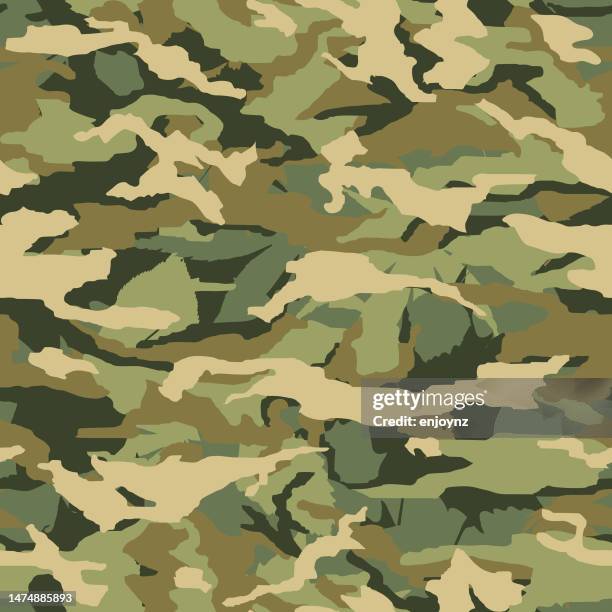 seamless camouflage pattern wallpaper background - khaki pants stock illustrations
