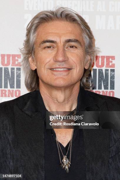 Luciano Ligabue attends the photocall for "Ligabue: 30 Anni In Un Giorno" on March 20, 2023 in Milan, Italy.