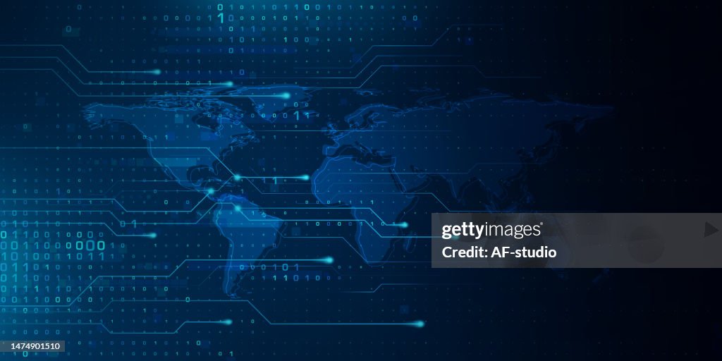Abstract Blockchain Global Network Background