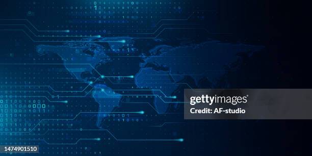 abstract blockchain global network background - global finance stock illustrations