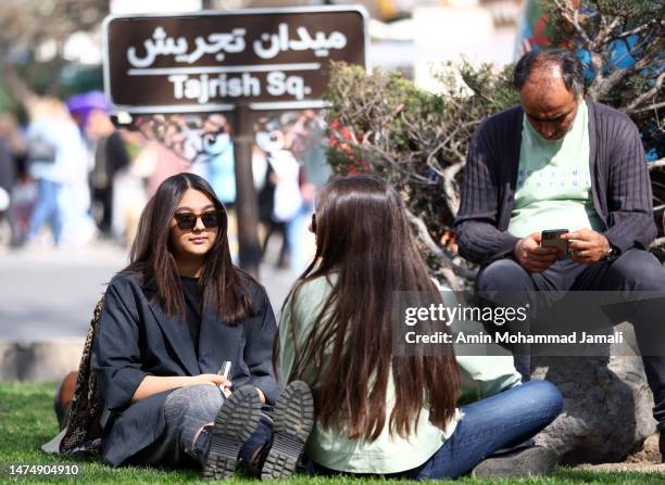 Iranian people prepare for Persian New Year on March 20, 2023 in Tehran, Iran. Nowruz is the Iranian or Persian New Year celebrated by various...