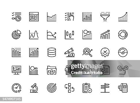 Data Analytics Thin Line Icon Set Series Data Analytics Thin Line Icon Set Series
