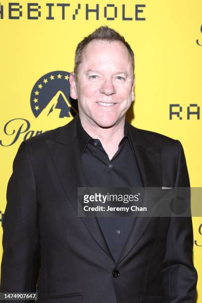 Kiefer Sutherland attends the Canadian Premiere screening of Paramount+ series "Rabbit Hole" at Scotiabank Theatre on March 20, 2023 in Toronto,...