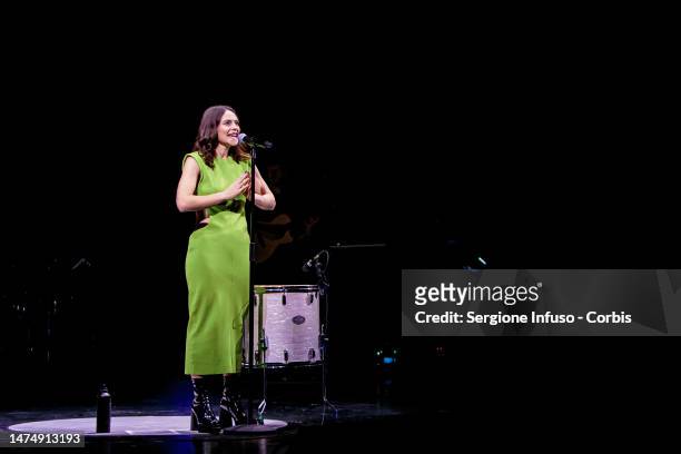 Francesca Michielin performs at Teatro Lirico Giorgio Gaber on March 20, 2023 in Milan, Italy.