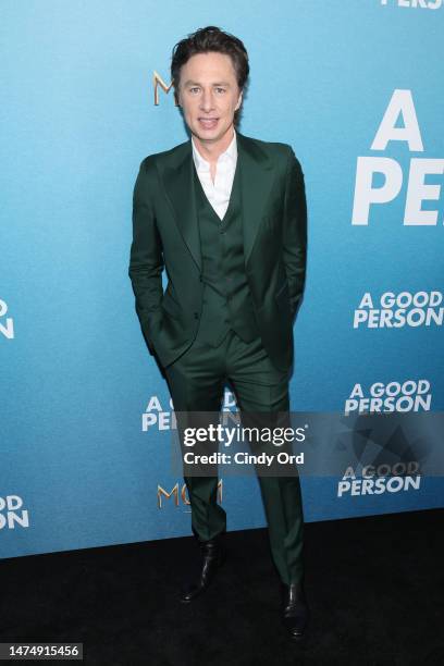 Zach Braff attends MGM's "A Good Person" New York Screening at Metrograph on March 20, 2023 in New York City.