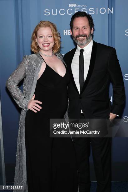 Sarah Snook and Dave Lawson attend the HBO's "Succession" Season 4 Premiere at Jazz at Lincoln Center on March 20, 2023 in New York City.