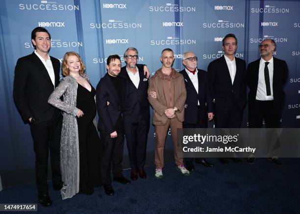 Nicholas Braun, Sarah Snook, Kieran Culkin, Alan Ruck, Jeremy Strong, Brian Cox, Matthew Macfadyen, and Jesse Armstrong attend the HBO's "Succession"...