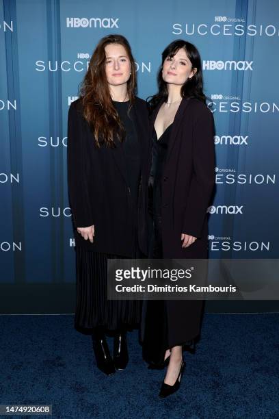 Grace Gummer and Louisa Jacobson attend HBO's "Succession" Season 4 Premiere at Jazz at Lincoln Center on March 20, 2023 in New York City.