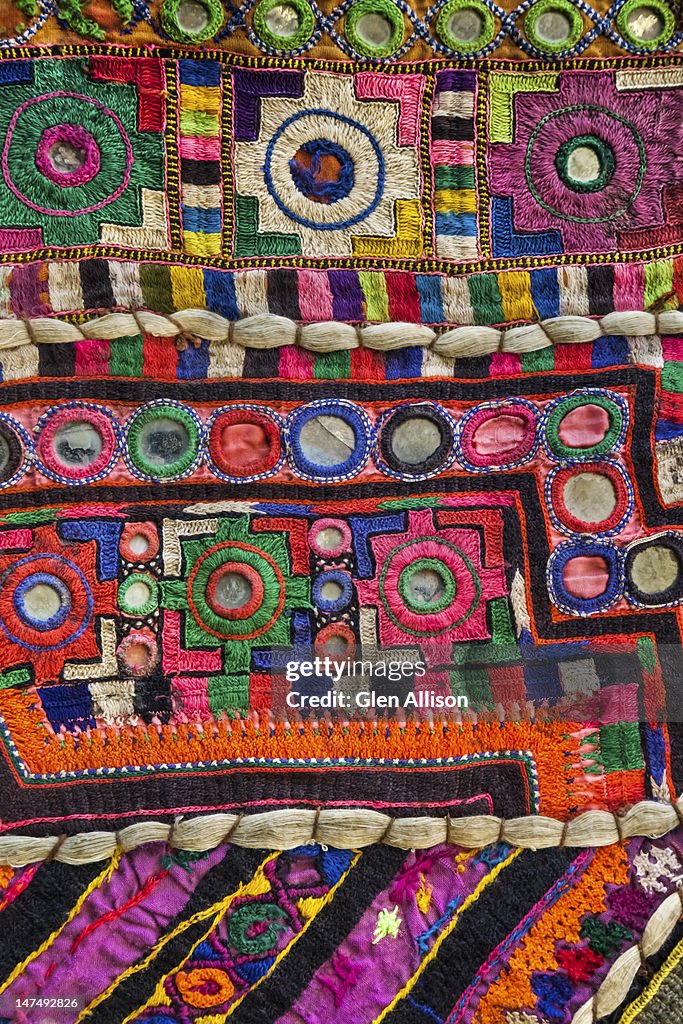 Traditional Indian handmade embroidered fabric