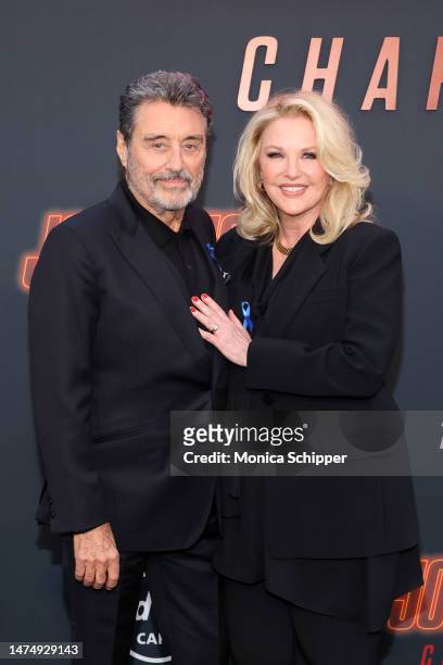 Ian McShane and Gwen Humble attend the Los Angeles Premiere of Lionsgate's "John Wick: Chapter 4" at TCL Chinese Theatre on March 20, 2023 in...