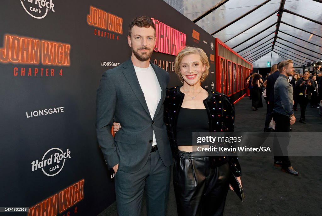 Robin Gadsby and Katee Sackhoff attend the Los Angeles Premiere of