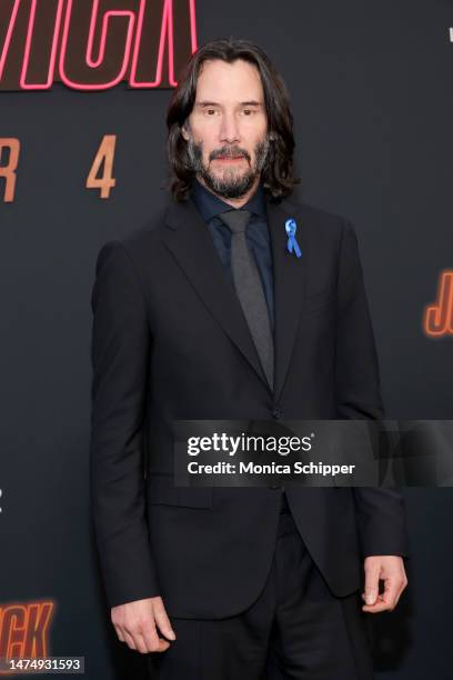 Keanu Reeves attends the Los Angeles Premiere of Lionsgate's "John Wick: Chapter 4" at TCL Chinese Theatre on March 20, 2023 in Hollywood, California.