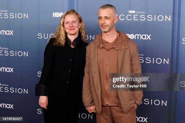 Emma Wall and Jeremy Strong attend the Season 4 premiere of HBO's "Succession" at Jazz at Lincoln Center on March 20, 2023 in New York City.