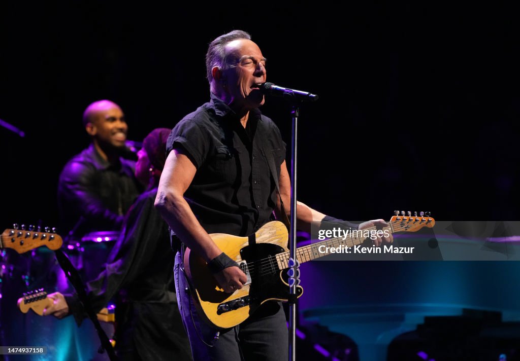 Bruce Springsteen performs at TD Garden on March 20, 2023 in Boston ...