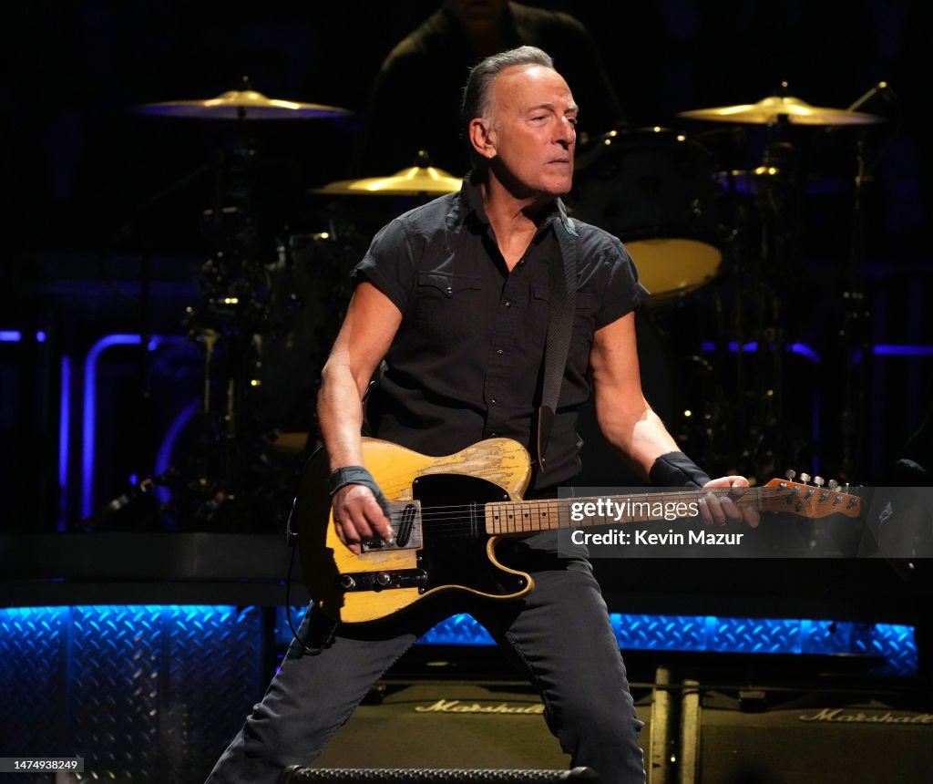 Bruce Springsteen performs at TD Garden on March 20, 2023 in Boston ...