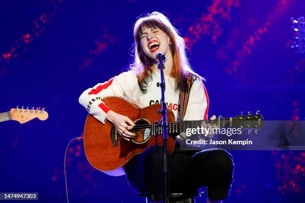 Hayley Williams performs onstage during the Love Rising: Let Freedom Sing A Celebration Of Life, Liberty And The Pursuit Of Happiness show at...