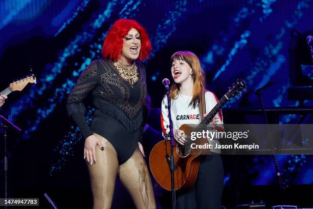 Hayley Williams performs onstage during the Love Rising: Let Freedom Sing A Celebration Of Life, Liberty And The Pursuit Of Happiness show at...