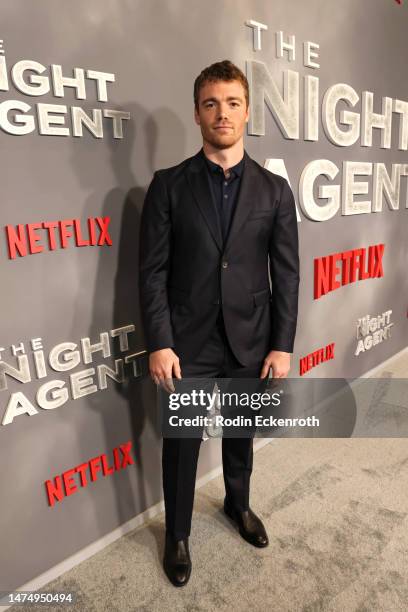 Gabriel Basso attends the The Night Agent Los Angeles special screening at Netflix Tudum Theater on March 20, 2023 in Los Angeles, California.