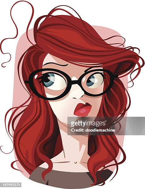bad hair day - ginger glasses stock illustrations