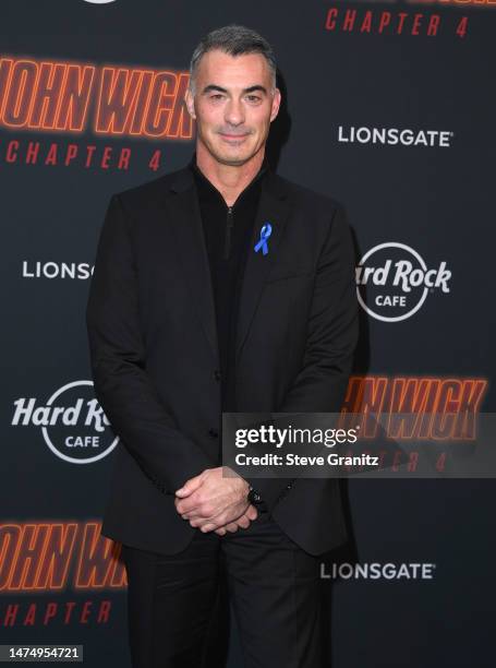 Chad Stahelski arrives at the Los Angeles Premiere Of Lionsgate's "John Wick: Chapter 4" at TCL Chinese Theatre on March 20, 2023 in Hollywood,...
