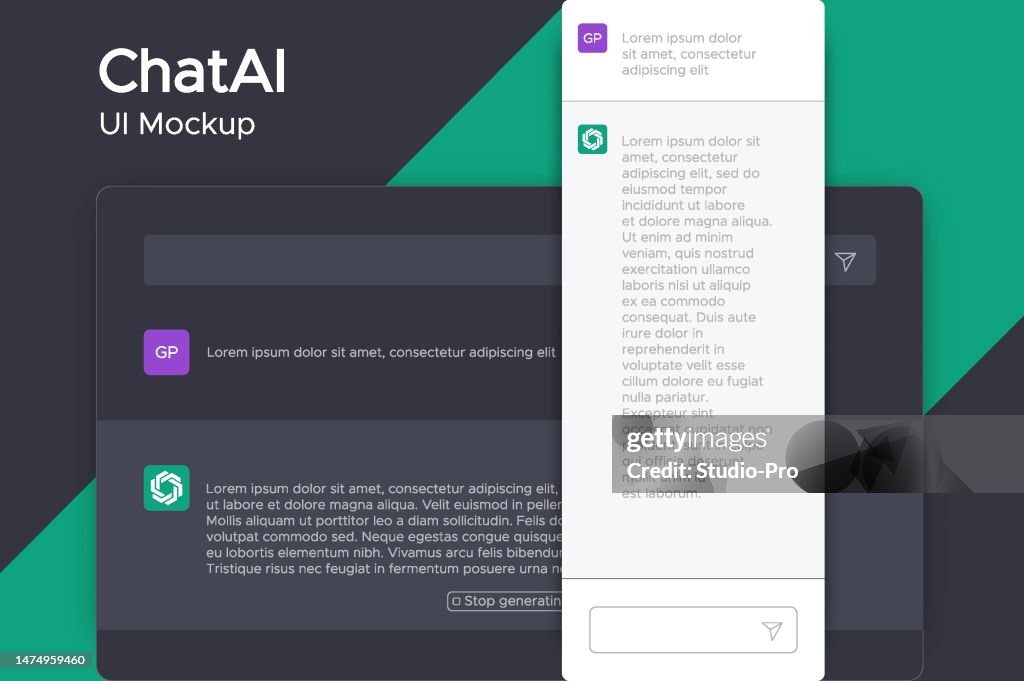 Ai Chat App Ui Template Mockup Similar To Ai High-Res Vector Graphic ...