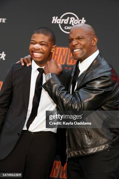 Isaiah Crews and Terry Crews attend the Premiere Of Lionsgate's "John Wick: Chapter 4" at TCL Chinese Theatre on March 20, 2023 in Hollywood,...