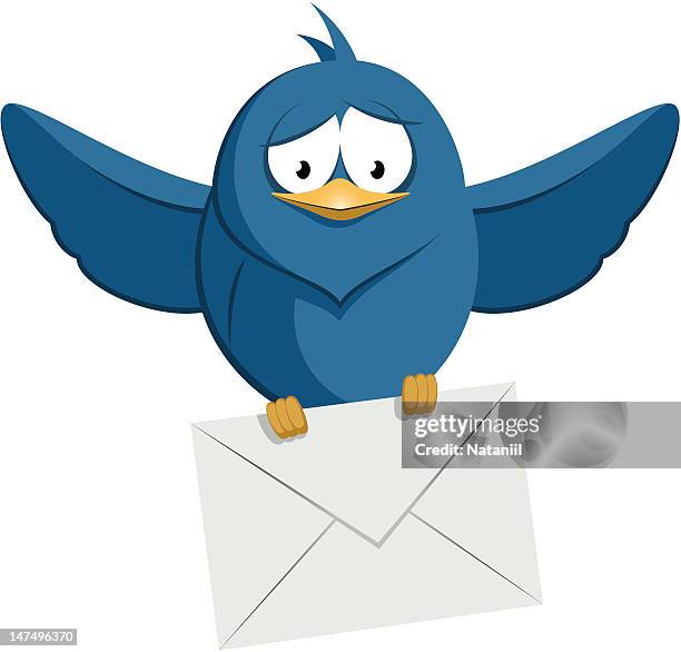carrier bird - certified mail stock illustrations