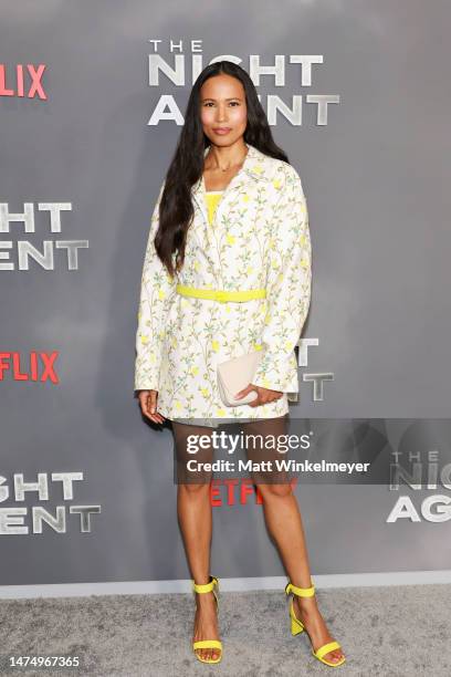 Fola Evans-Akingbola attends the Los Angeles premiere of Netflix's "The Night Agent" at TUDUM Theater on March 20, 2023 in Hollywood, California.