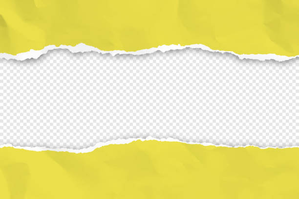 torn paper frame on transparent background - scratched paper stock illustrations