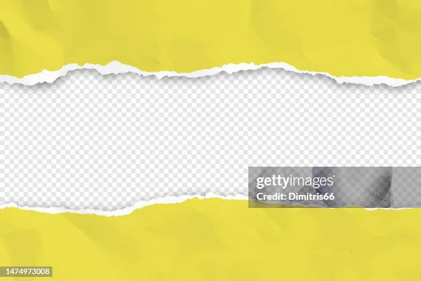 torn paper frame on transparent background - split image stock illustrations