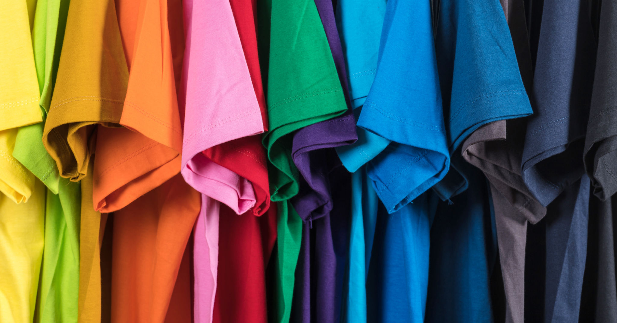 colorful t-shirts display