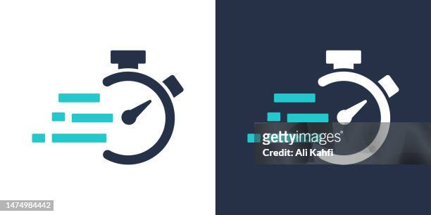 stockillustraties, clipart, cartoons en iconen met time speed icon. solid icon vector illustration. for website design, logo, app, template, ui, etc. - checking the time