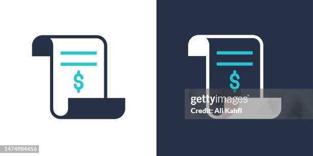 receipt icon. solid icon vector illustration. for website design, logo, app, template, ui, etc. - long receipt stock illustrations