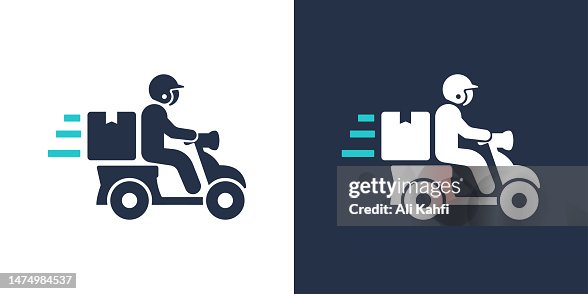 Bike courier icon. Solid icon vector illustration. For website design, logo, app, template, ui, etc. Bike courier icon. Solid icon vector illustration. For website design, logo, app, template, ui, etc.