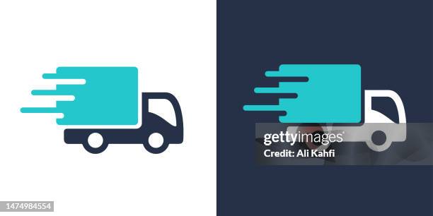 fast delivery truck icon. solid icon vector illustration. for website design, logo, app, template, ui, etc. - 免費 幅插畫檔、美工圖案、卡通及圖標